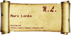 Marx Lenke névjegykártya